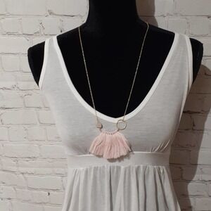 Pink handmade gold necklace